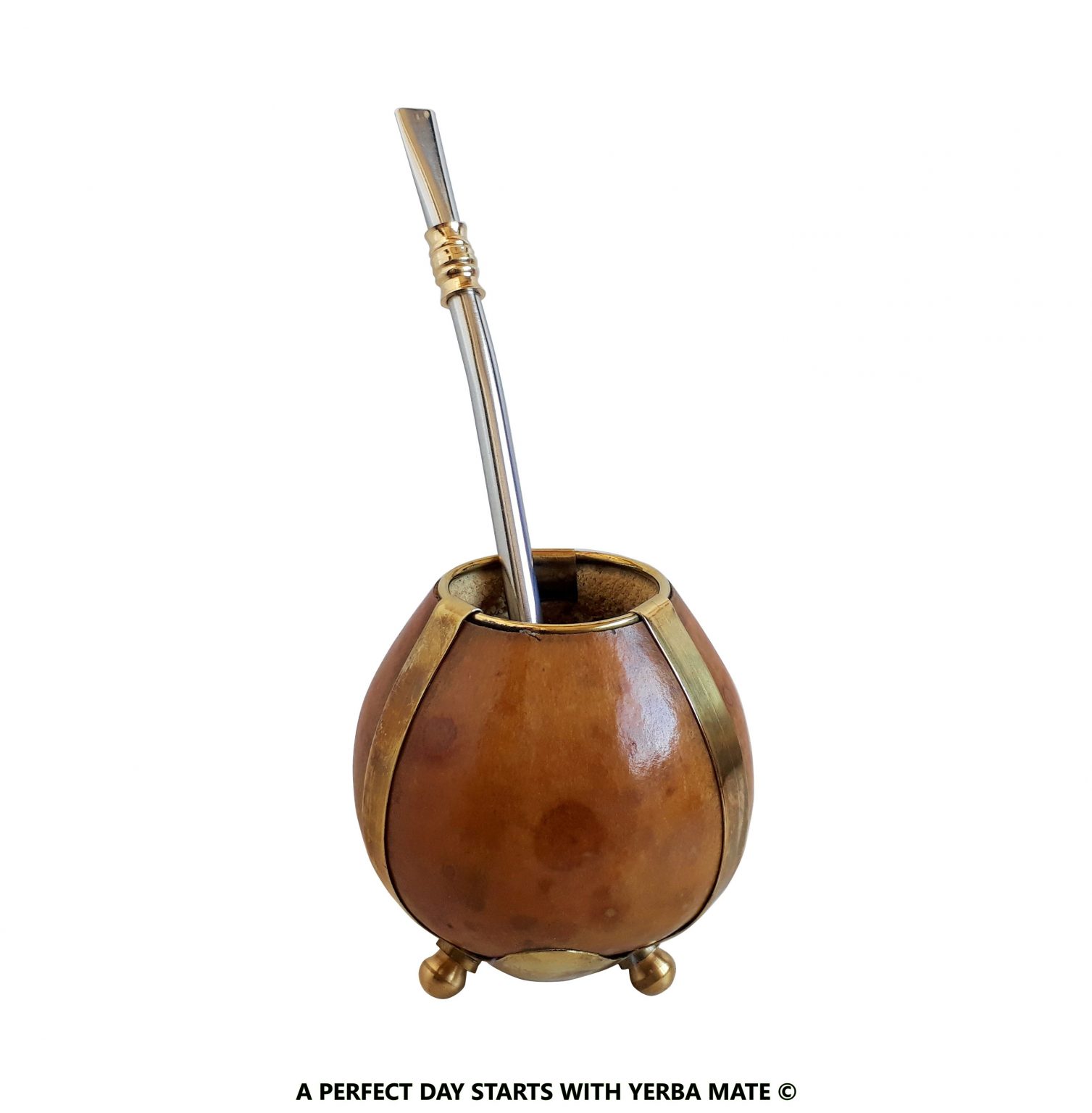 Mate Gourd "3 Balls Stand" + Stainless Steel Bombilla