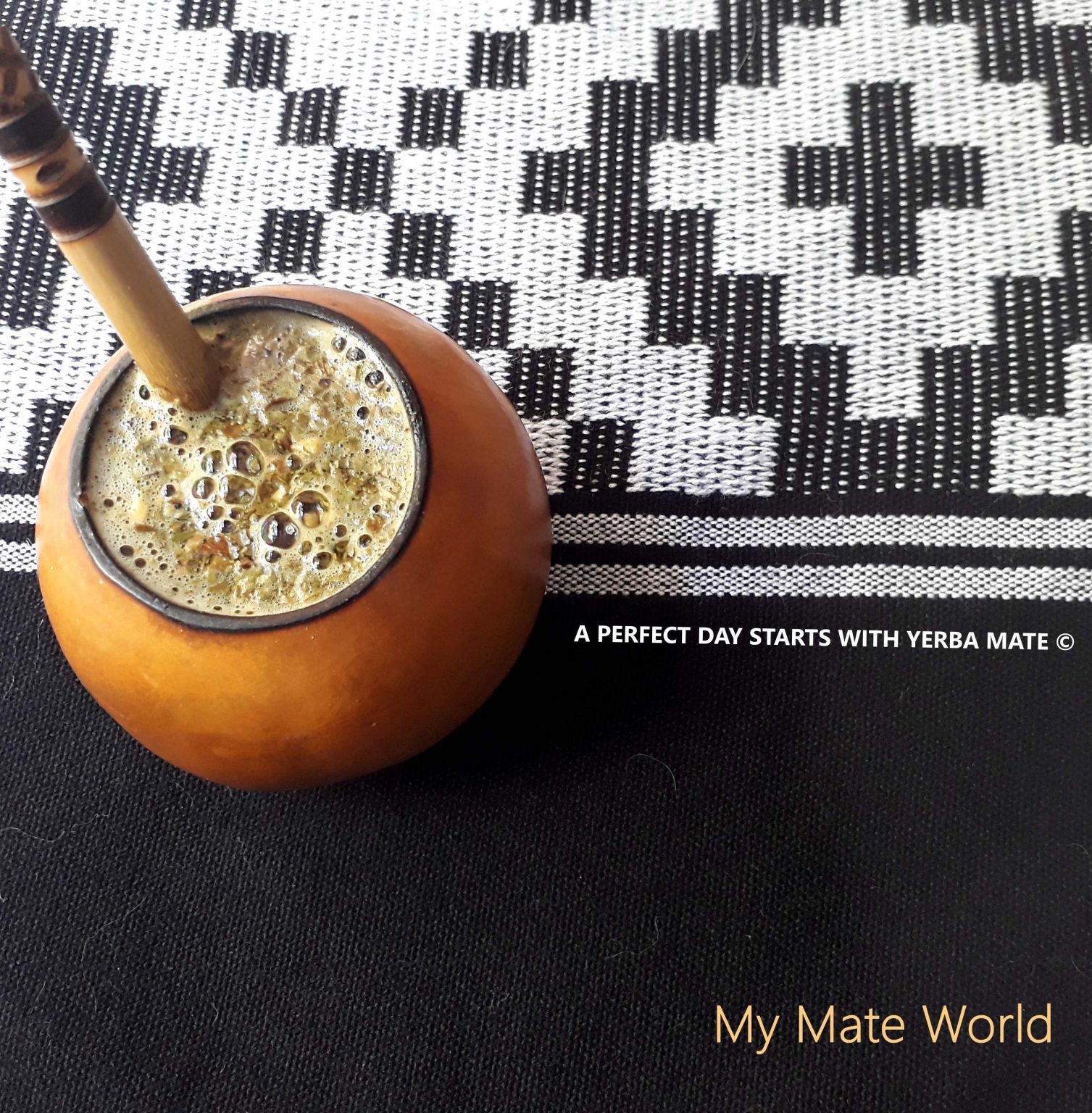 Traditionally Brewed Yerba Mate Gourd with Bombilla