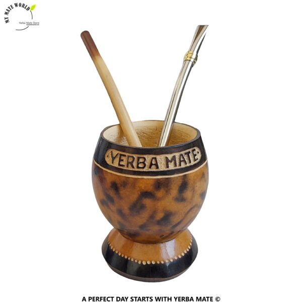 Customizable Yerba Mate Gourd with two Bombillas
